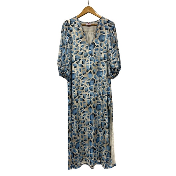 Buddy Love Dresses & Skirts - Buddy Love Blue and Cream Long Sleeve Maxi Dress